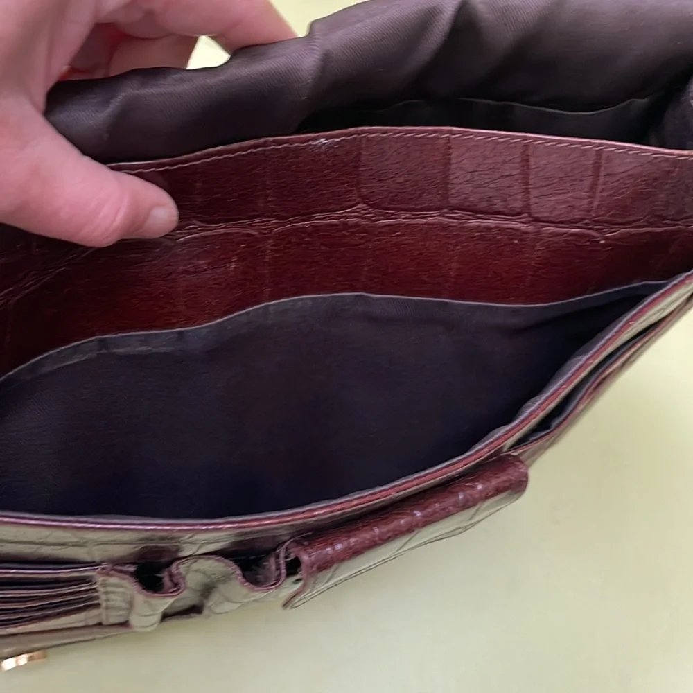 Vintage reddish brown Express leather bag